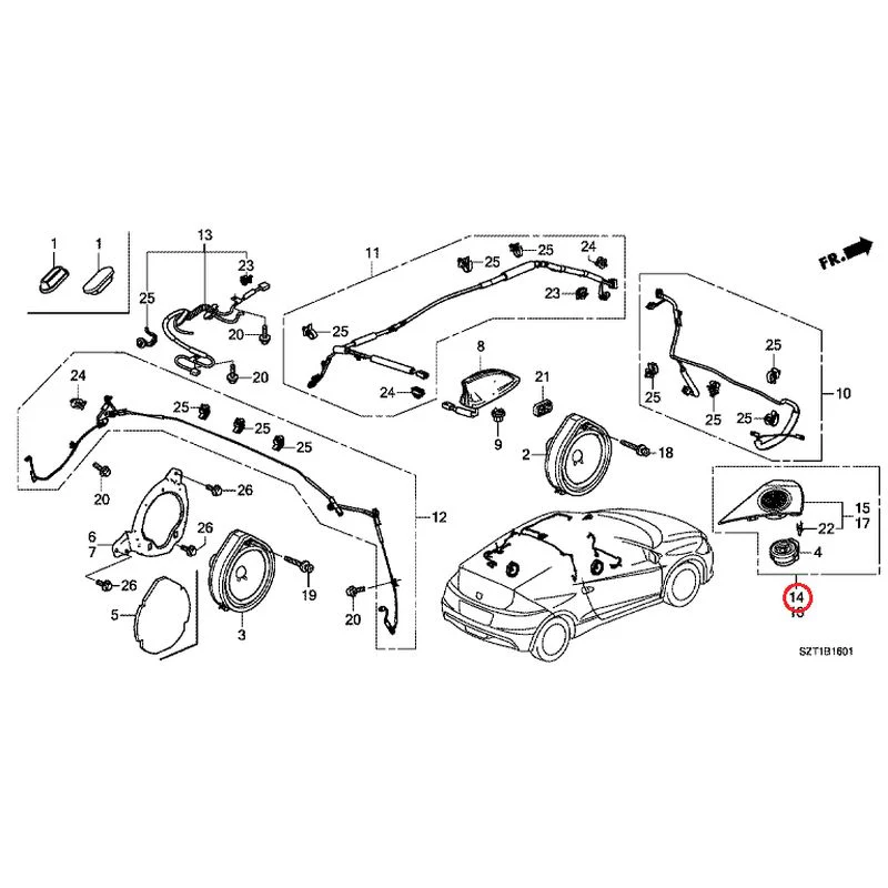 [NEW] JDM HONDA CR-Z ZF1 2012 Antenna/Speakers GENUINE OEM - Image 23
