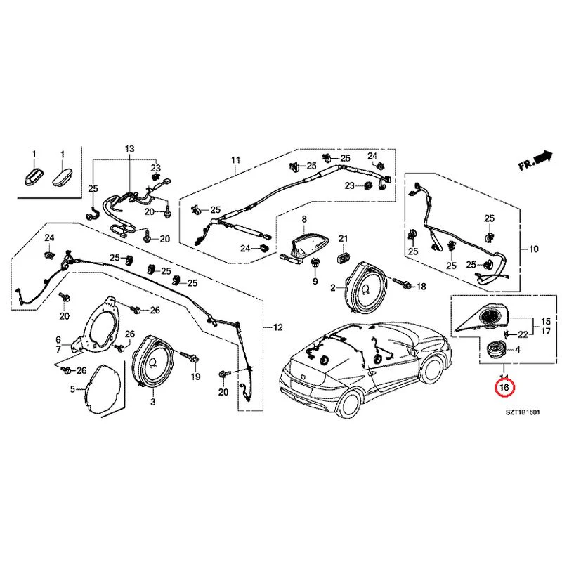 [NEW] JDM HONDA CR-Z ZF1 2012 Antenna/Speakers GENUINE OEM - Image 25