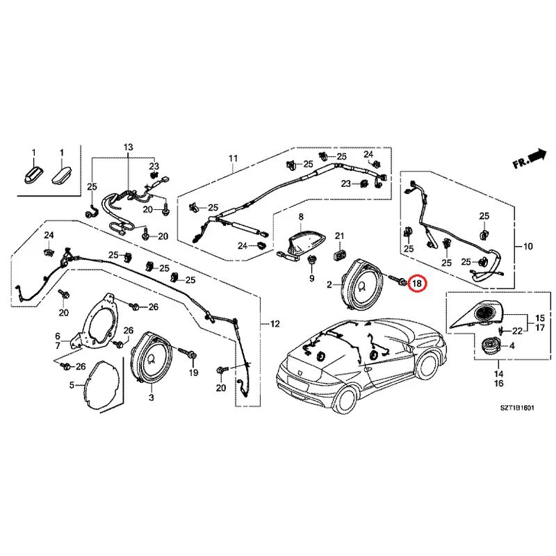 [NEW] JDM HONDA CR-Z ZF1 2012 Antenna/Speakers GENUINE OEM - Image 27