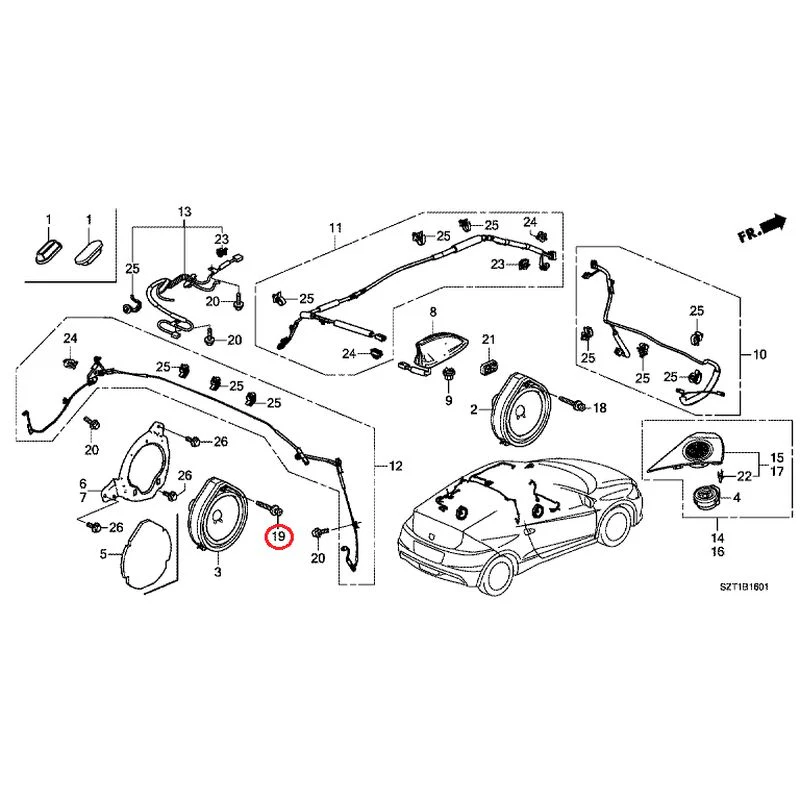 [NEW] JDM HONDA CR-Z ZF1 2012 Antenna/Speakers GENUINE OEM - Image 28