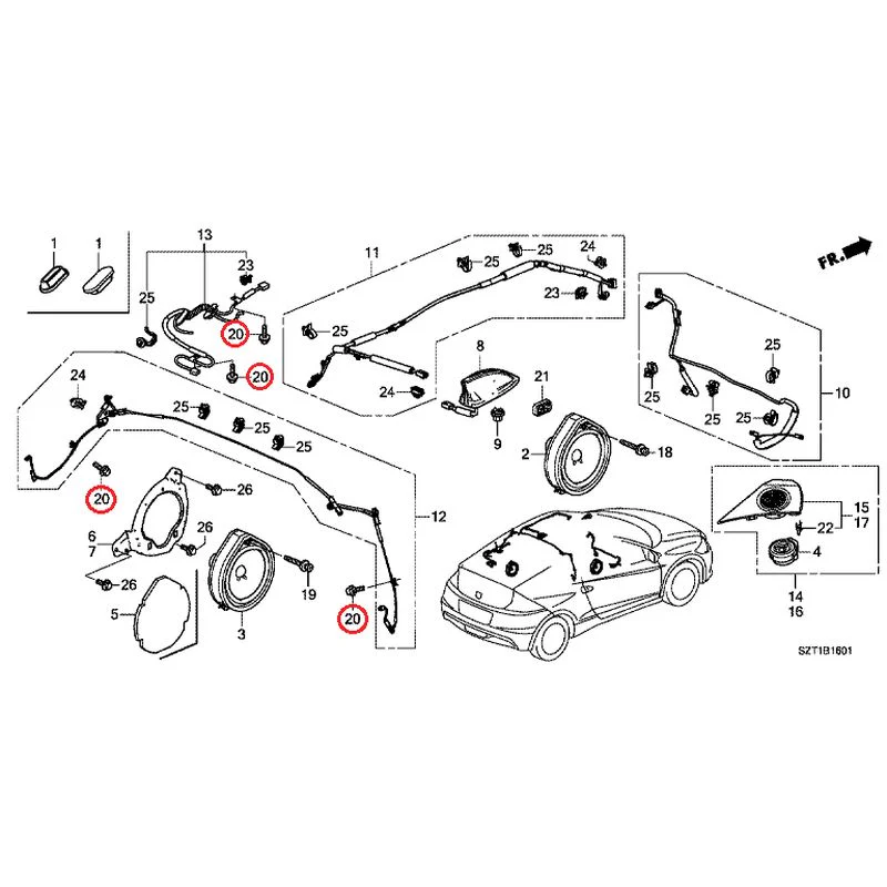 [NEW] JDM HONDA CR-Z ZF1 2012 Antenna/Speakers GENUINE OEM - Image 29