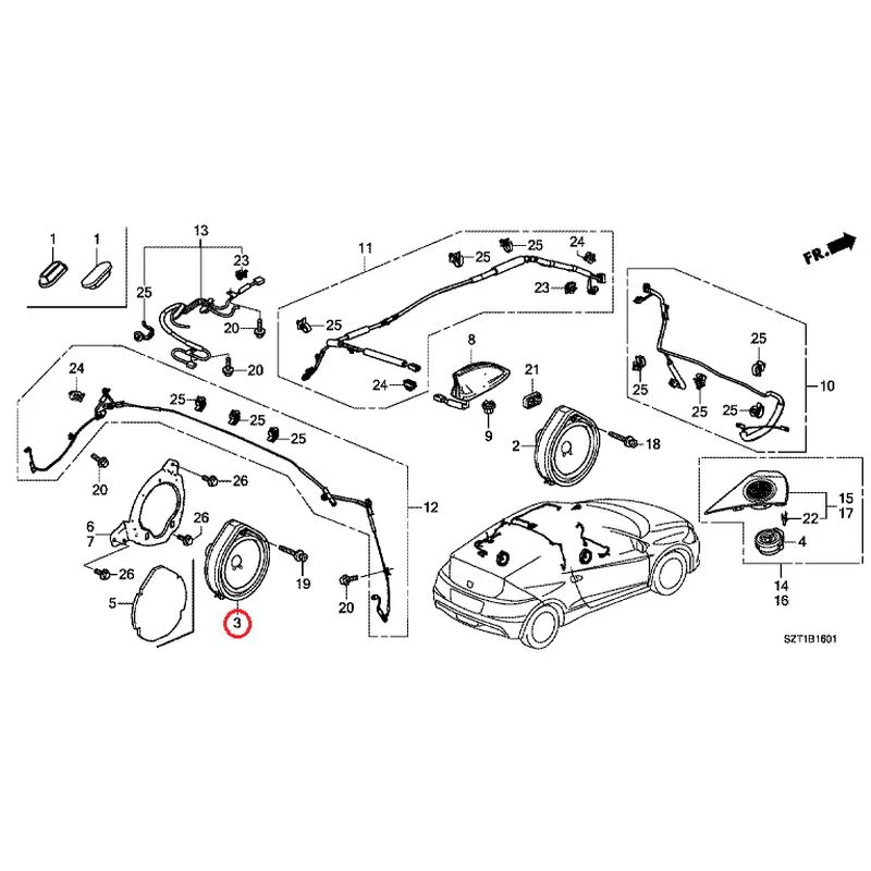 [NEW] JDM HONDA CR-Z ZF1 2012 Antenna/Speakers GENUINE OEM - Image 3