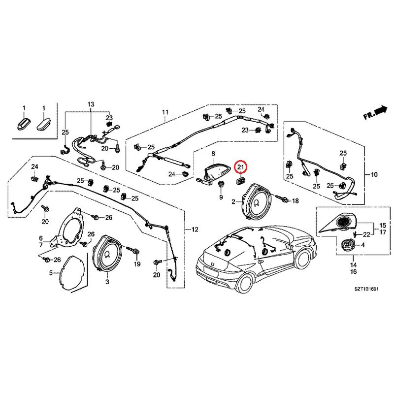 [NEW] JDM HONDA CR-Z ZF1 2012 Antenna/Speakers GENUINE OEM - Image 30