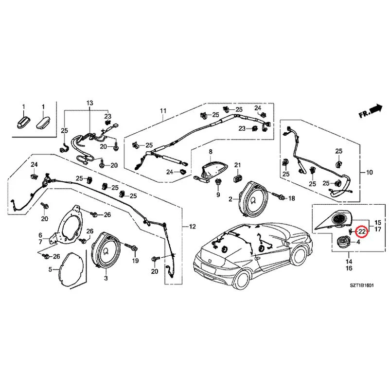[NEW] JDM HONDA CR-Z ZF1 2012 Antenna/Speakers GENUINE OEM - Image 31