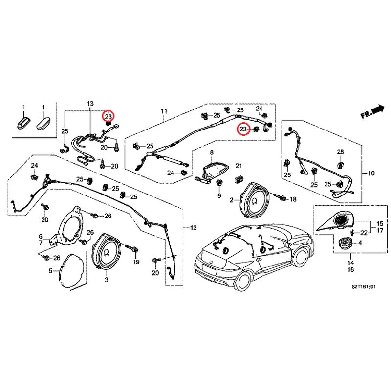 [NEW] JDM HONDA CR-Z ZF1 2012 Antenna/Speakers GENUINE OEM - Image 32