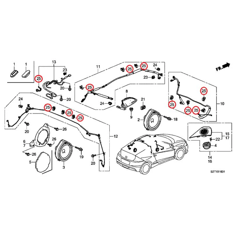 [NEW] JDM HONDA CR-Z ZF1 2012 Antenna/Speakers GENUINE OEM - Image 34