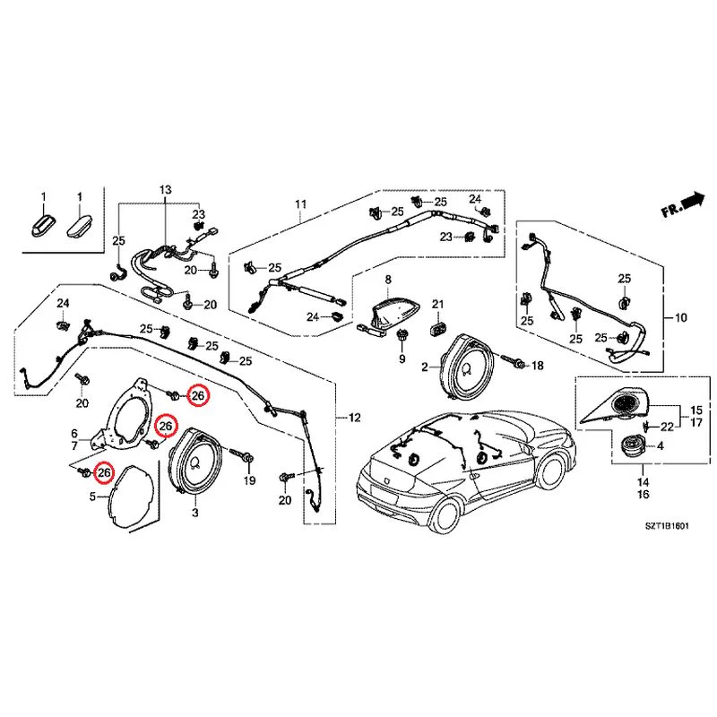 [NEW] JDM HONDA CR-Z ZF1 2012 Antenna/Speakers GENUINE OEM - Image 35