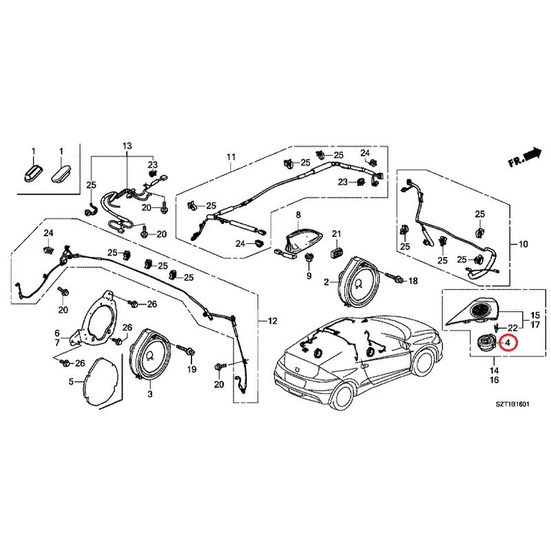 [NEW] JDM HONDA CR-Z ZF1 2012 Antenna/Speakers GENUINE OEM - Image 4