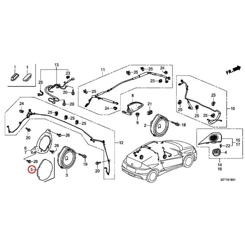 [NEW] JDM HONDA CR-Z ZF1 2012 Antenna/Speakers GENUINE OEM - Image 5