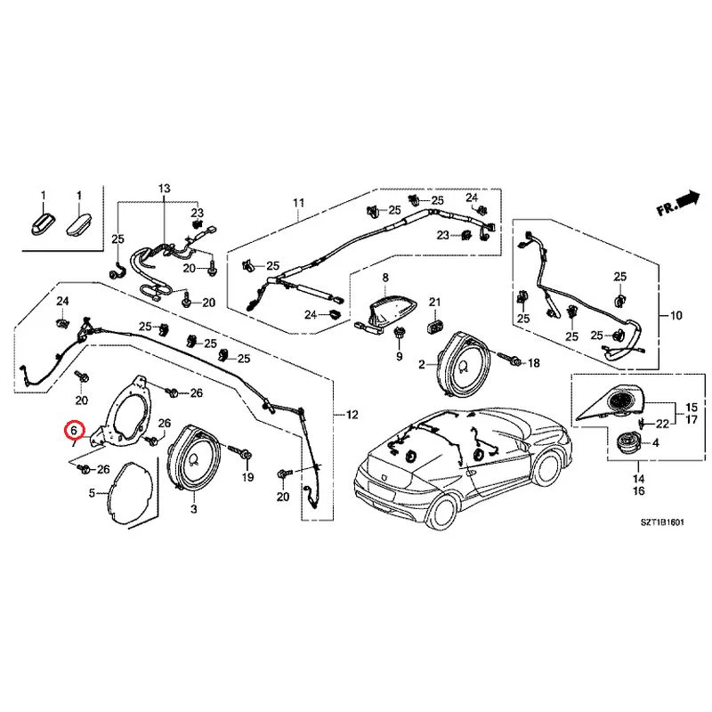 [NEW] JDM HONDA CR-Z ZF1 2012 Antenna/Speakers GENUINE OEM - Image 6