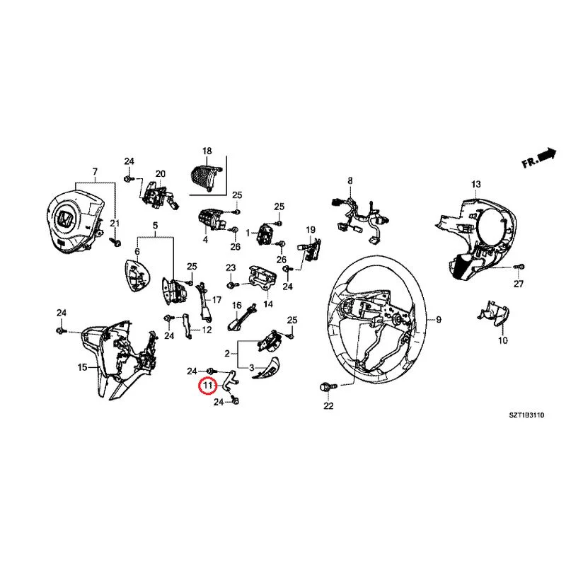 [NEW] JDM HONDA CR-Z ZF1 2012 Steering Wheel (SRS) GENUINE OEM - Image 15
