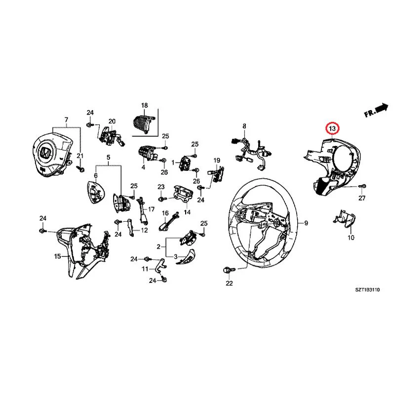 [NEW] JDM HONDA CR-Z ZF1 2012 Steering Wheel (SRS) GENUINE OEM - Image 18