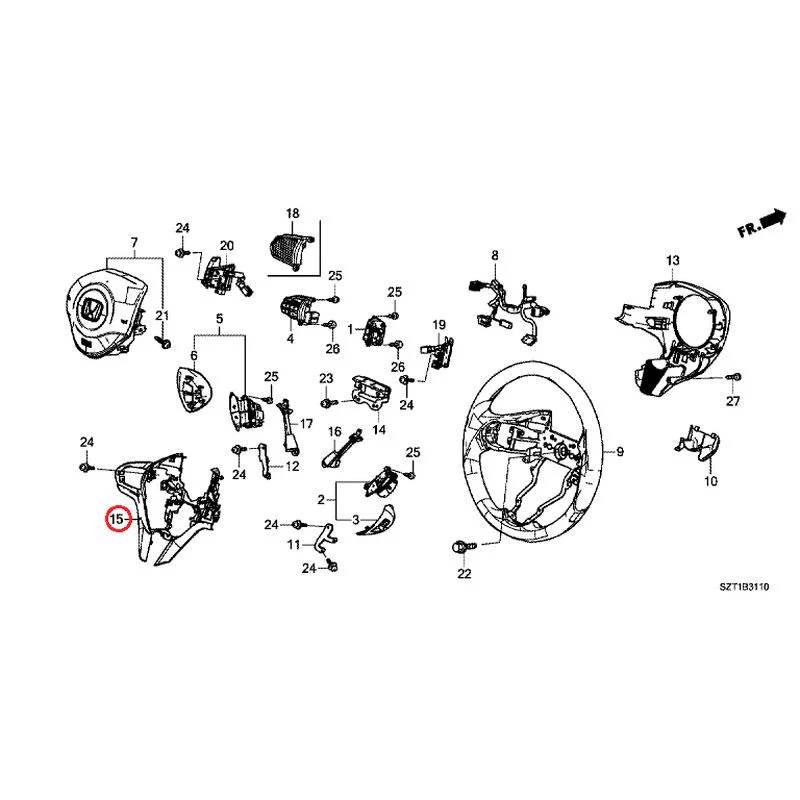 [NEW] JDM HONDA CR-Z ZF1 2012 Steering Wheel (SRS) GENUINE OEM - Image 20