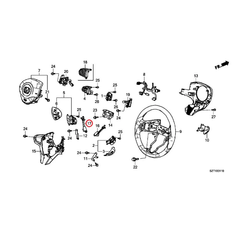 [NEW] JDM HONDA CR-Z ZF1 2012 Steering Wheel (SRS) GENUINE OEM - Image 22
