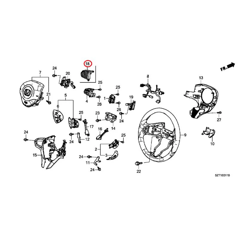 [NEW] JDM HONDA CR-Z ZF1 2012 Steering Wheel (SRS) GENUINE OEM - Image 23