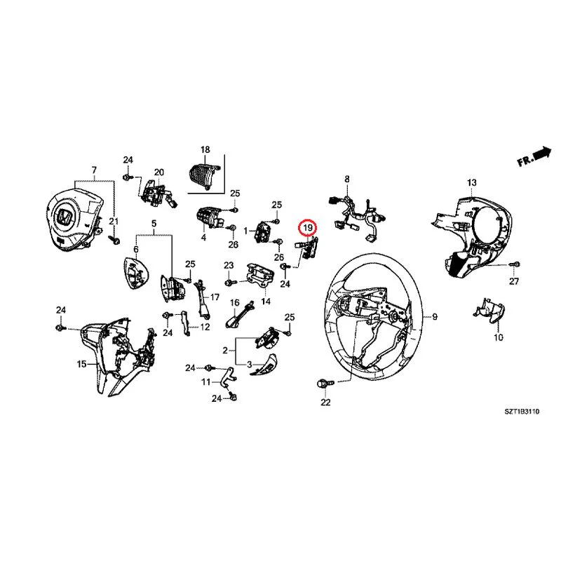 [NEW] JDM HONDA CR-Z ZF1 2012 Steering Wheel (SRS) GENUINE OEM - Image 24
