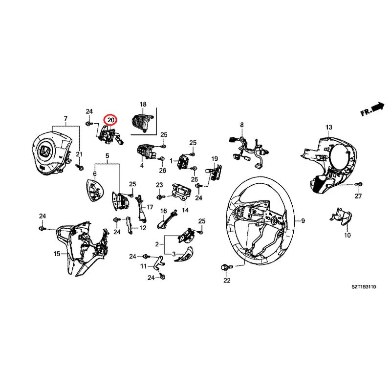 [NEW] JDM HONDA CR-Z ZF1 2012 Steering Wheel (SRS) GENUINE OEM - Image 25