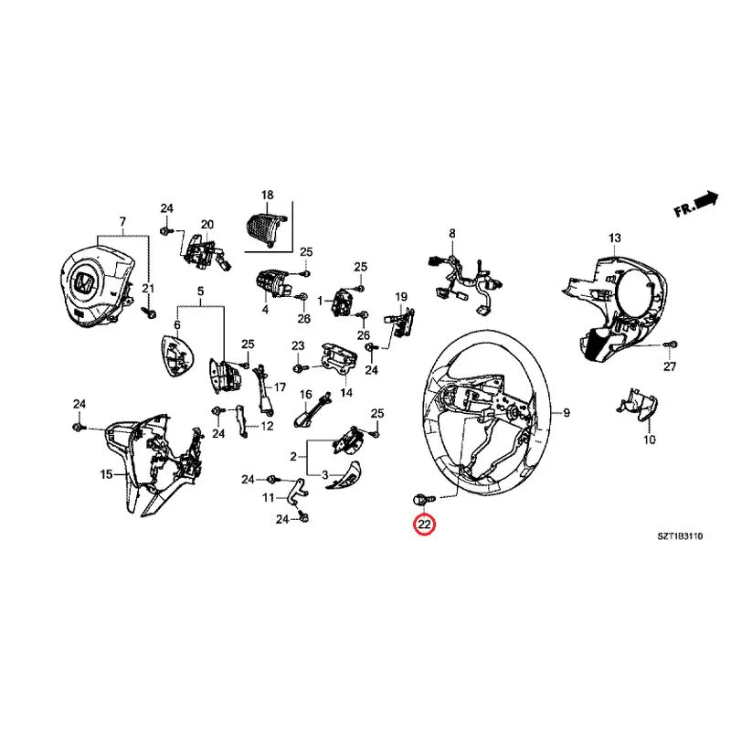 [NEW] JDM HONDA CR-Z ZF1 2012 Steering Wheel (SRS) GENUINE OEM - Image 27