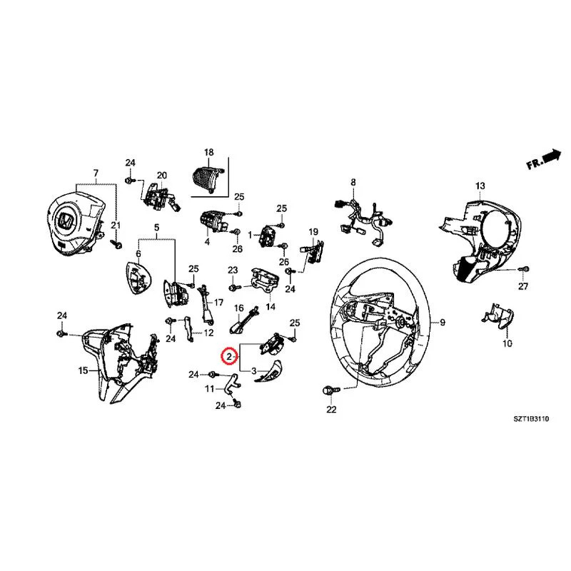 [NEW] JDM HONDA CR-Z ZF1 2012 Steering Wheel (SRS) GENUINE OEM - Image 3