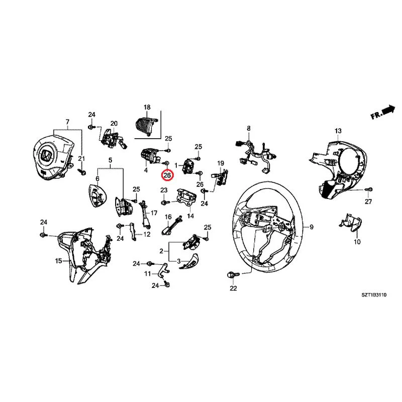 [NEW] JDM HONDA CR-Z ZF1 2012 Steering Wheel (SRS) GENUINE OEM - Image 31