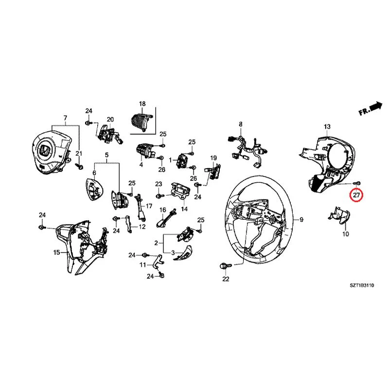[NEW] JDM HONDA CR-Z ZF1 2012 Steering Wheel (SRS) GENUINE OEM - Image 32