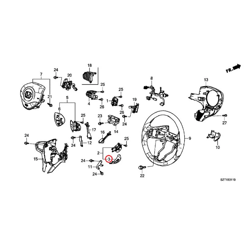 [NEW] JDM HONDA CR-Z ZF1 2012 Steering Wheel (SRS) GENUINE OEM - Image 4
