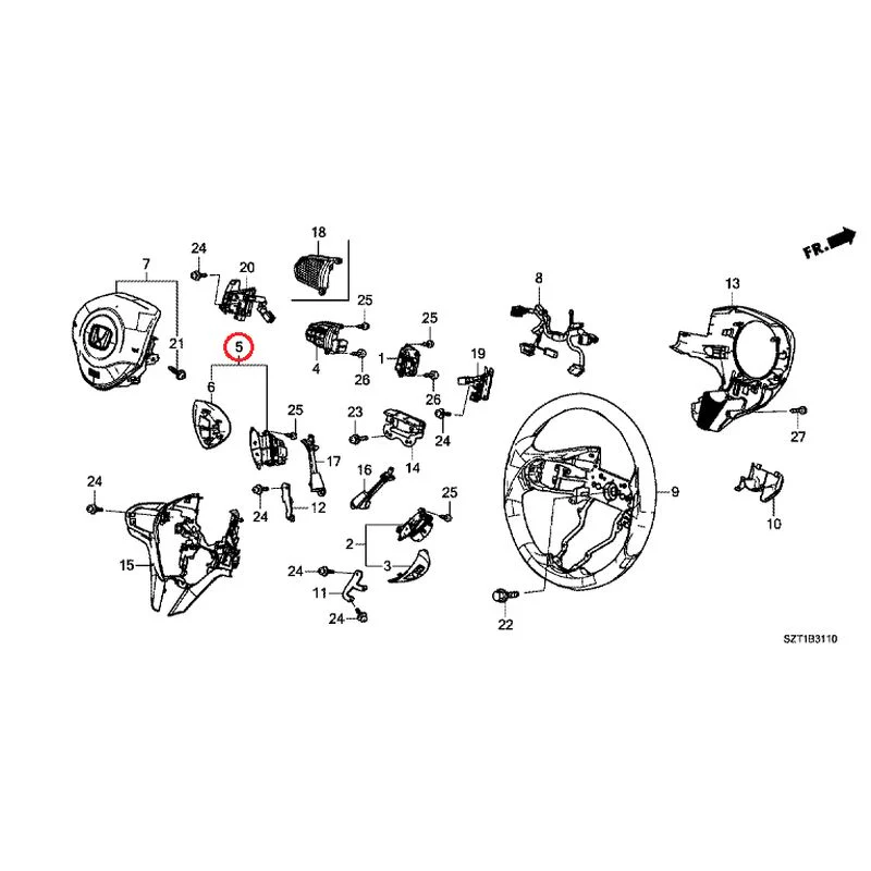 [NEW] JDM HONDA CR-Z ZF1 2012 Steering Wheel (SRS) GENUINE OEM - Image 6