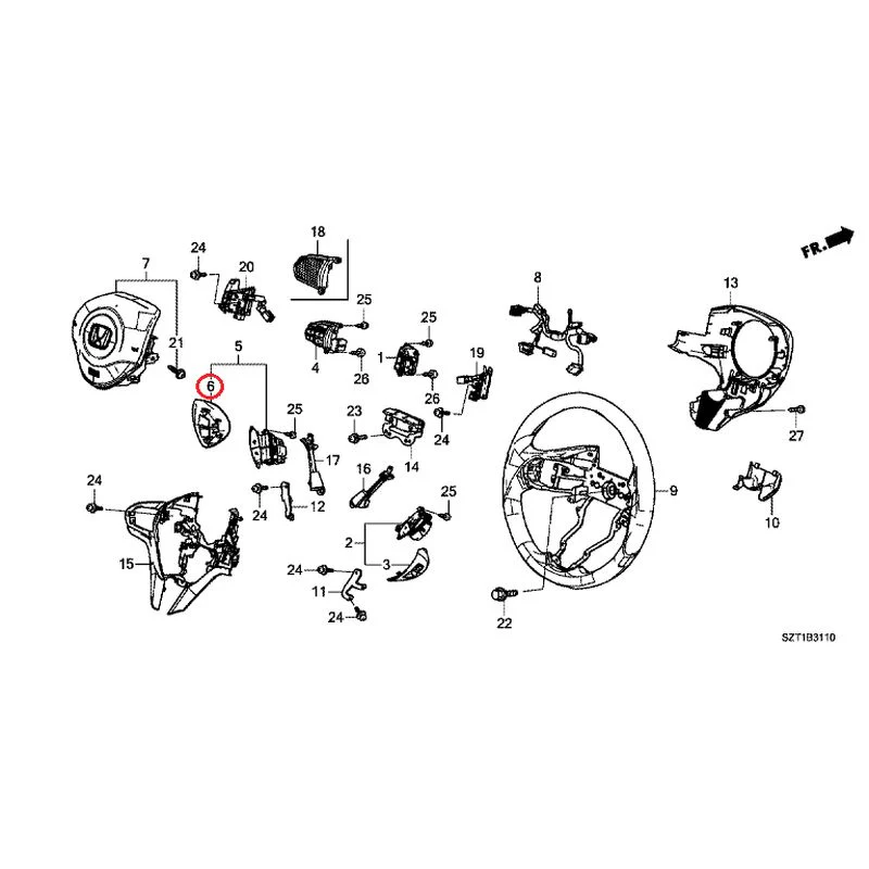 [NEW] JDM HONDA CR-Z ZF1 2012 Steering Wheel (SRS) GENUINE OEM - Image 7