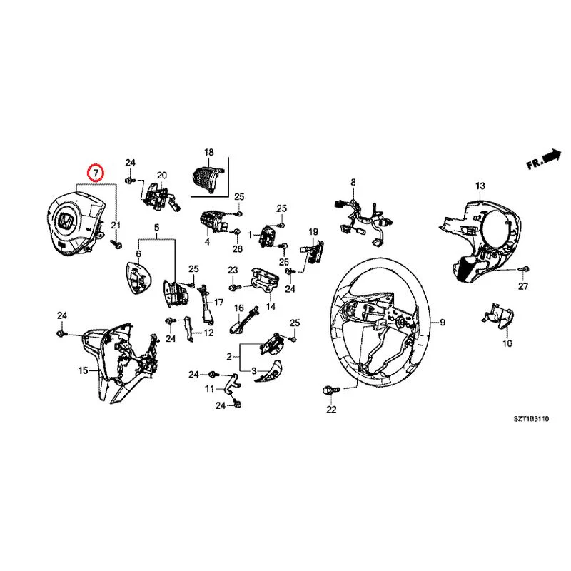 [NEW] JDM HONDA CR-Z ZF1 2012 Steering Wheel (SRS) GENUINE OEM - Image 8