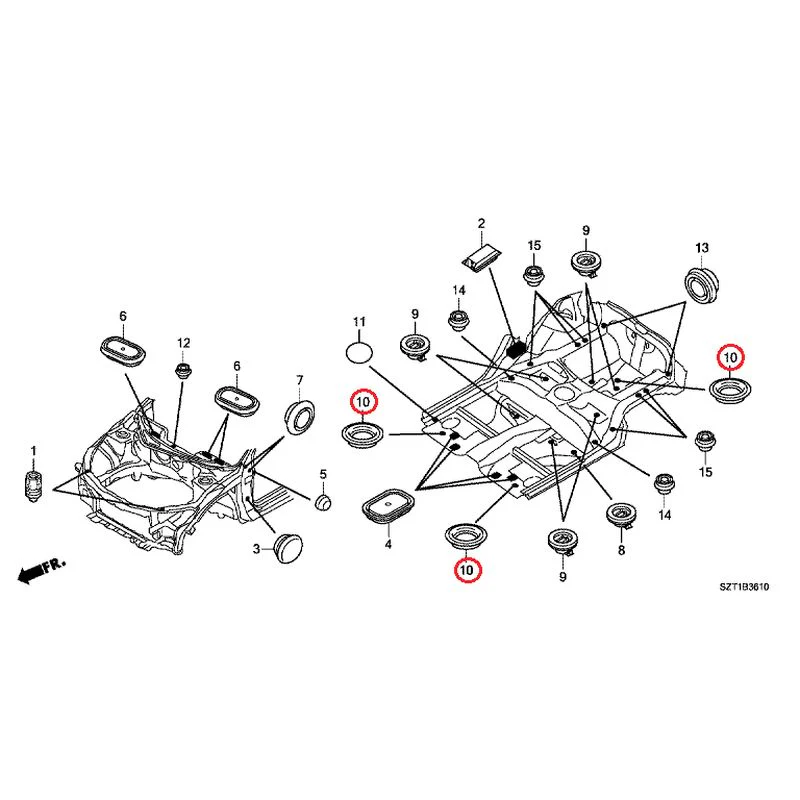 [NEW] JDM HONDA CR-Z ZF1 2012 Grommets (Front) GENUINE OEM - Image 11