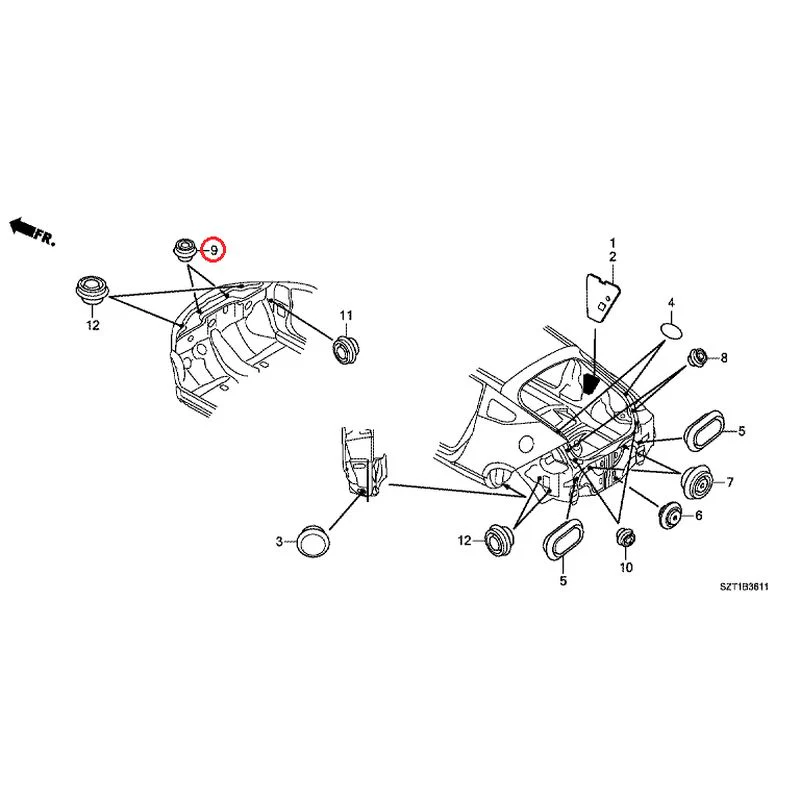 [NEW] JDM HONDA CR-Z ZF1 2012 Grommets (Rear) GENUINE OEM - Image 10