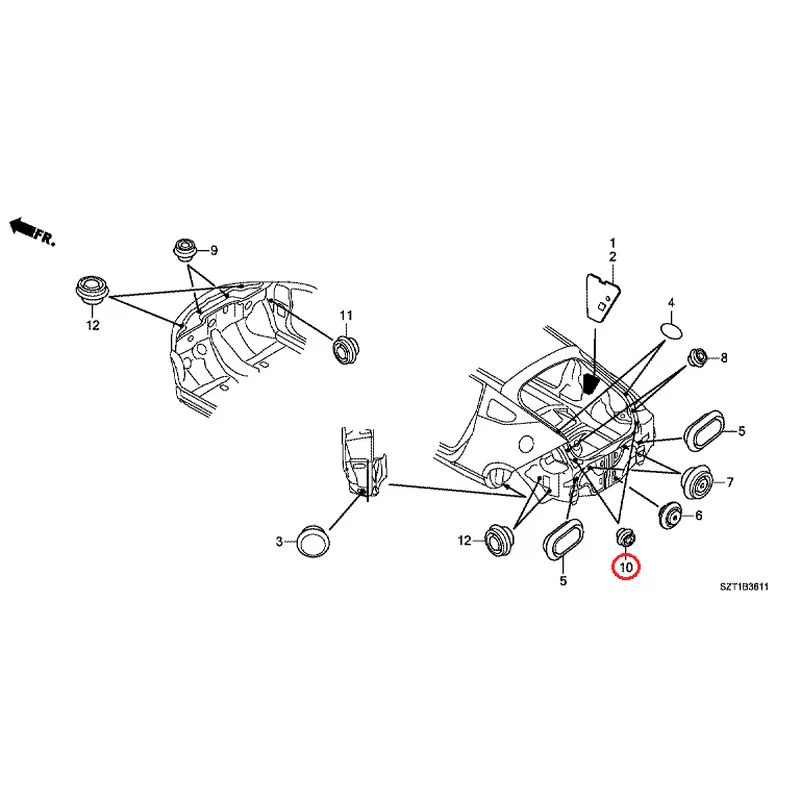 [NEW] JDM HONDA CR-Z ZF1 2012 Grommets (Rear) GENUINE OEM - Image 11