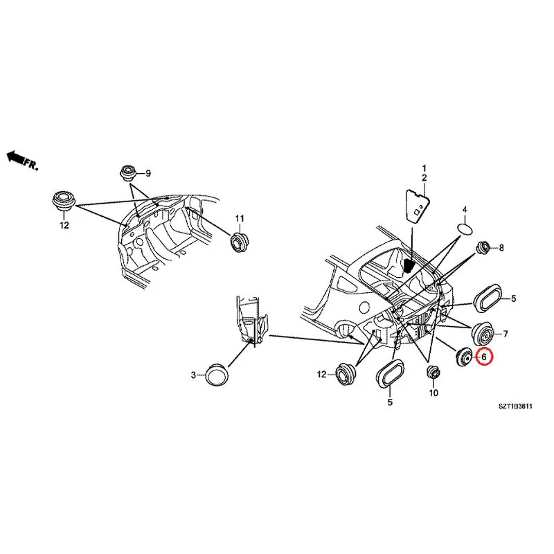 [NEW] JDM HONDA CR-Z ZF1 2012 Grommets (Rear) GENUINE OEM - Image 7