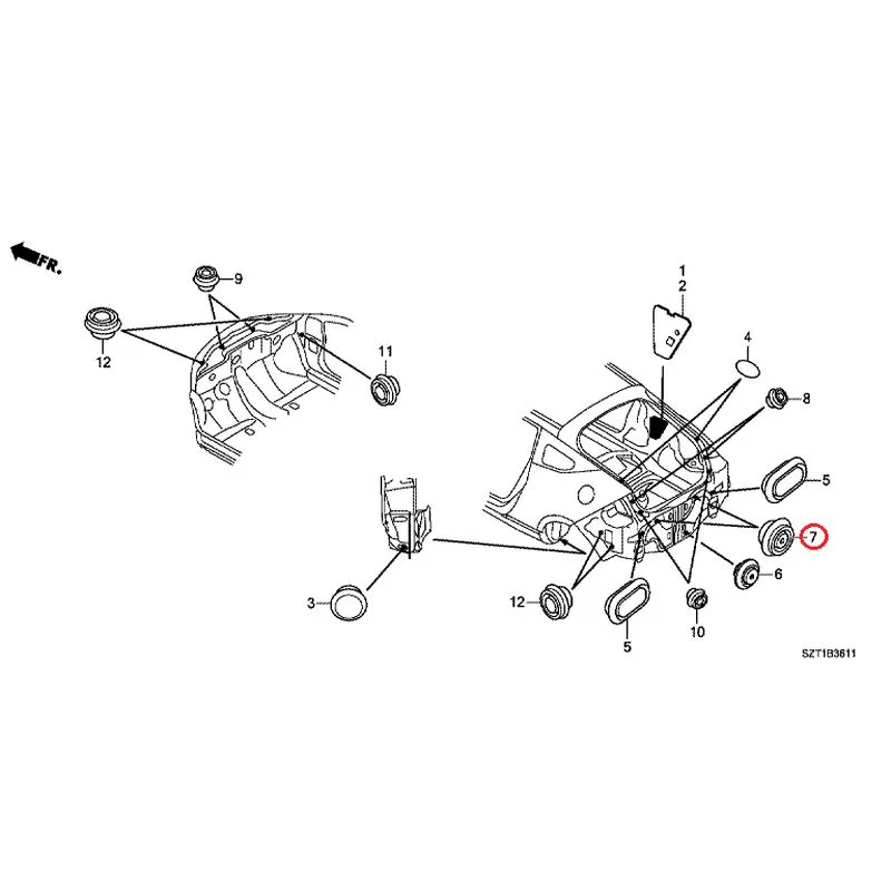[NEW] JDM HONDA CR-Z ZF1 2012 Grommets (Rear) GENUINE OEM - Image 8