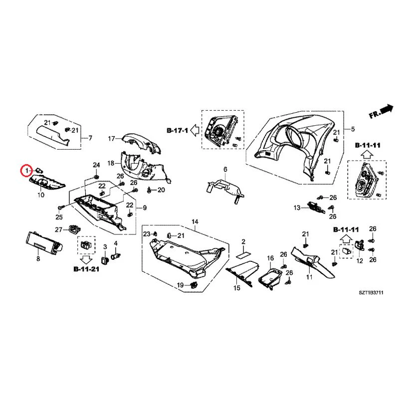 [NEW] JDM HONDA CR-Z ZF1 2012 Instrument panel garnish (driver side) GENUINE OEM - Image 2
