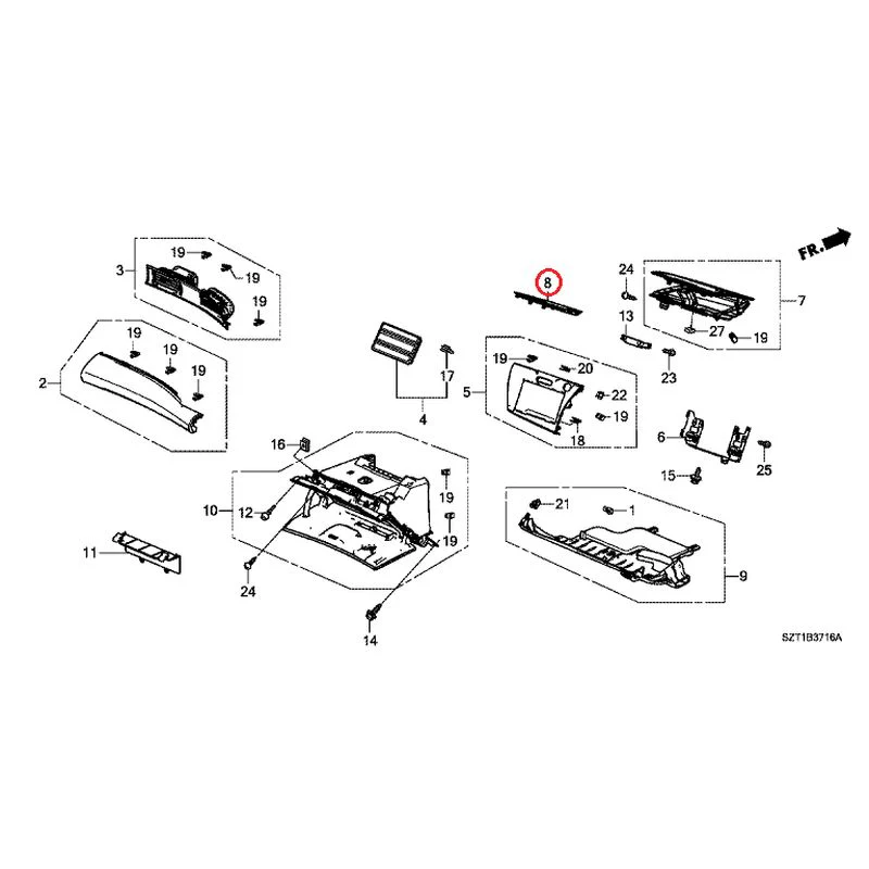 [NEW] JDM HONDA CR-Z ZF1 2012 Instrument panel garnish (passenger side) GENUINE OEM - Image 10