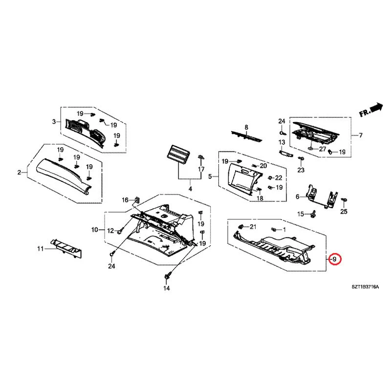 [NEW] JDM HONDA CR-Z ZF1 2012 Instrument panel garnish (passenger side) GENUINE OEM - Image 11