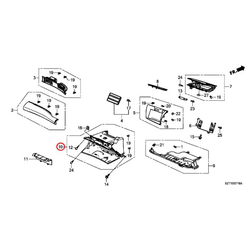 [NEW] JDM HONDA CR-Z ZF1 2012 Instrument panel garnish (passenger side) GENUINE OEM - Image 13