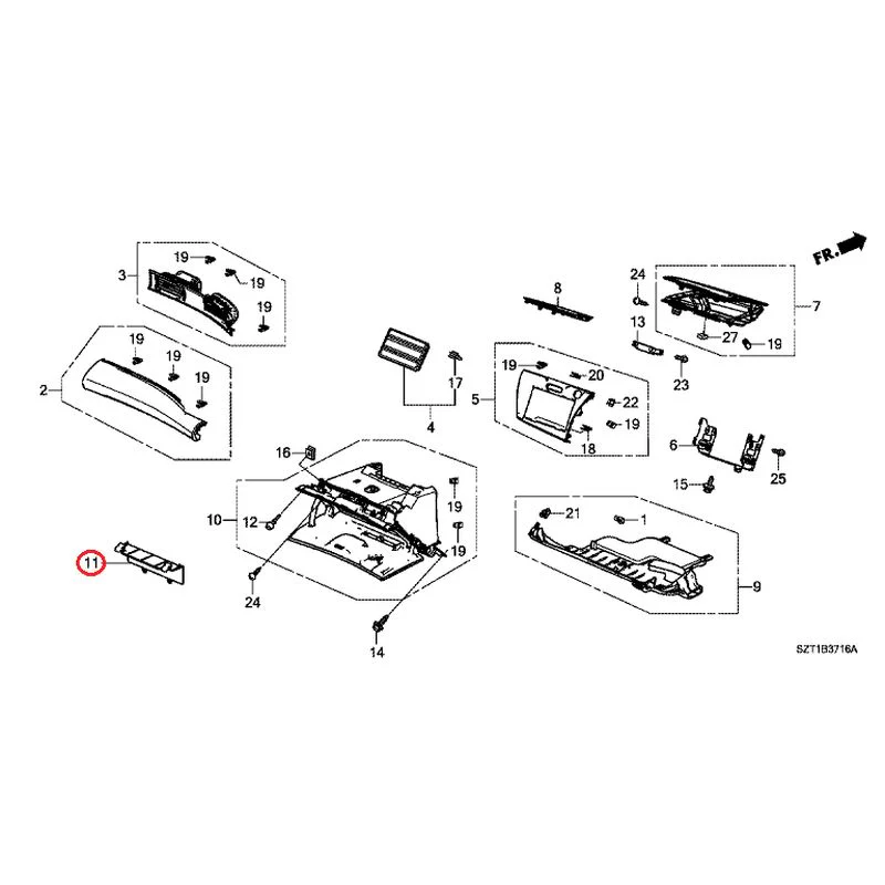 [NEW] JDM HONDA CR-Z ZF1 2012 Instrument panel garnish (passenger side) GENUINE OEM - Image 14