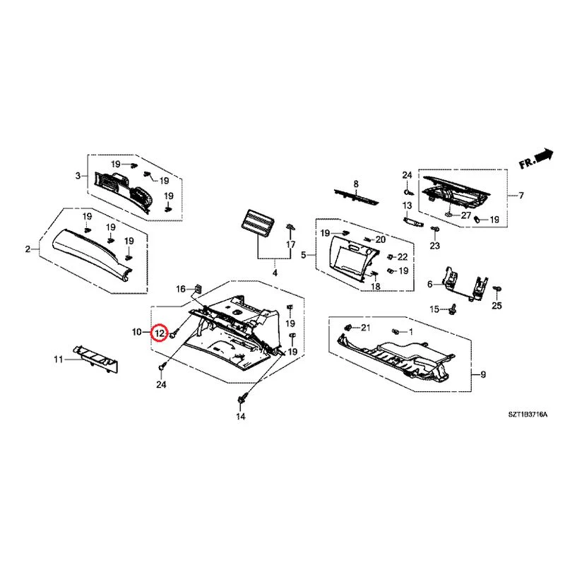 [NEW] JDM HONDA CR-Z ZF1 2012 Instrument panel garnish (passenger side) GENUINE OEM - Image 15