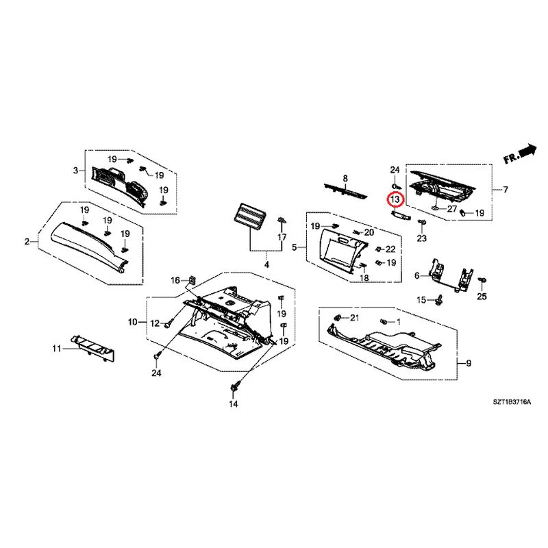[NEW] JDM HONDA CR-Z ZF1 2012 Instrument panel garnish (passenger side) GENUINE OEM - Image 16