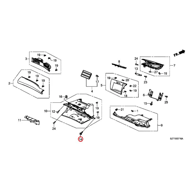 [NEW] JDM HONDA CR-Z ZF1 2012 Instrument panel garnish (passenger side) GENUINE OEM - Image 17
