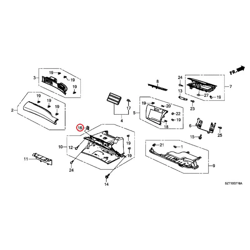 [NEW] JDM HONDA CR-Z ZF1 2012 Instrument panel garnish (passenger side) GENUINE OEM - Image 19