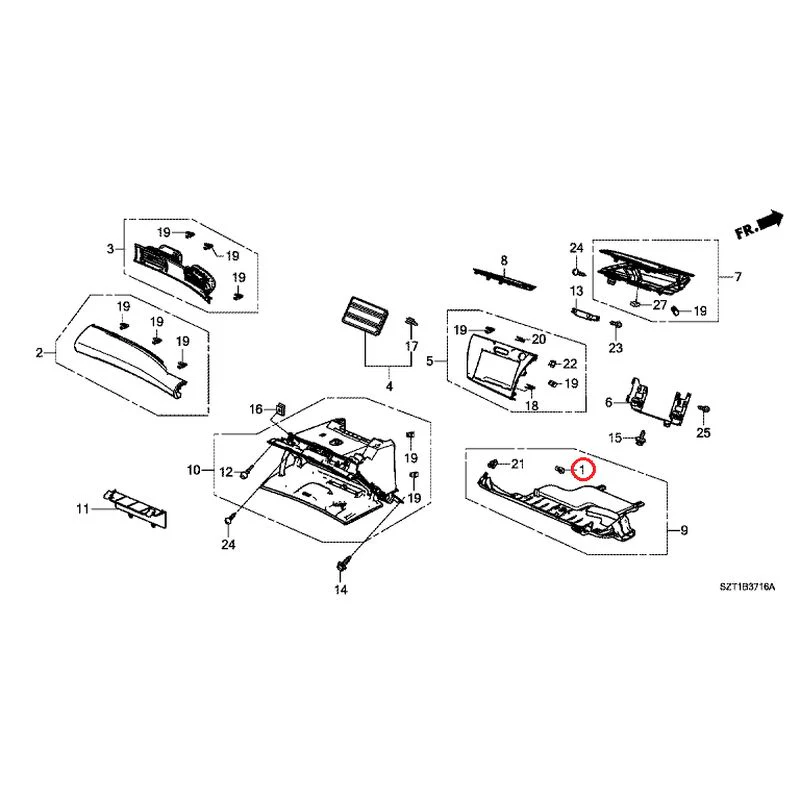 [NEW] JDM HONDA CR-Z ZF1 2012 Instrument panel garnish (passenger side) GENUINE OEM - Image 2