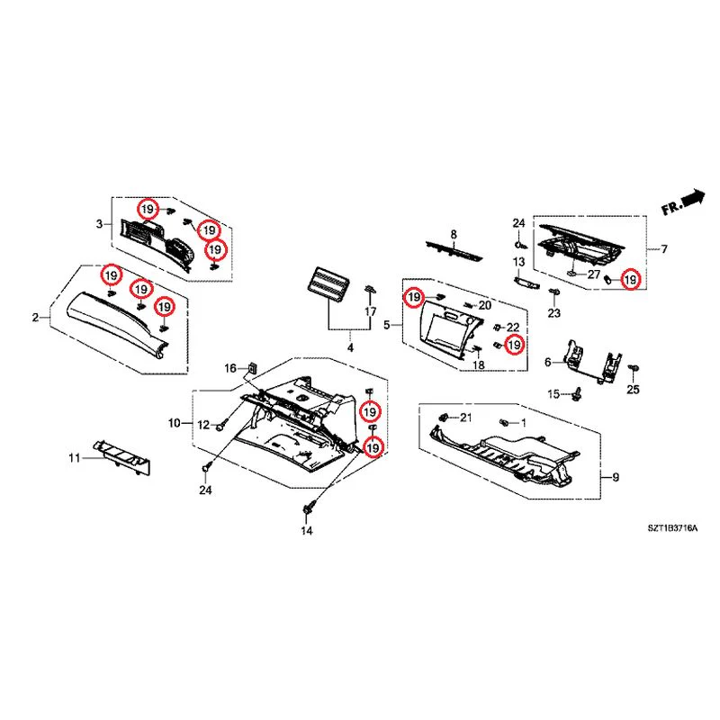 [NEW] JDM HONDA CR-Z ZF1 2012 Instrument panel garnish (passenger side) GENUINE OEM - Image 22