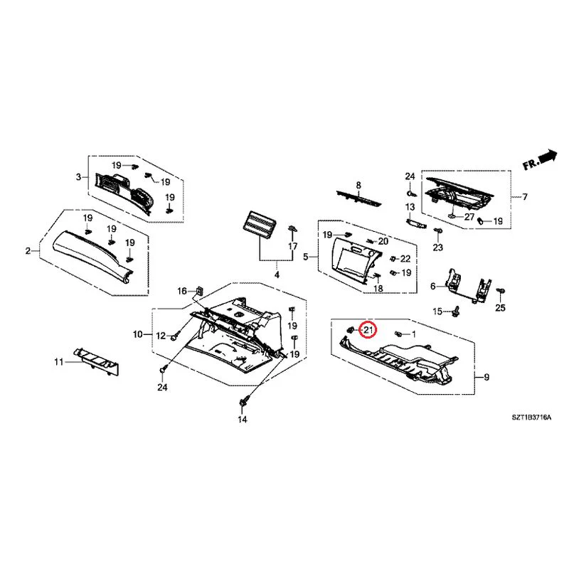 [NEW] JDM HONDA CR-Z ZF1 2012 Instrument panel garnish (passenger side) GENUINE OEM - Image 24