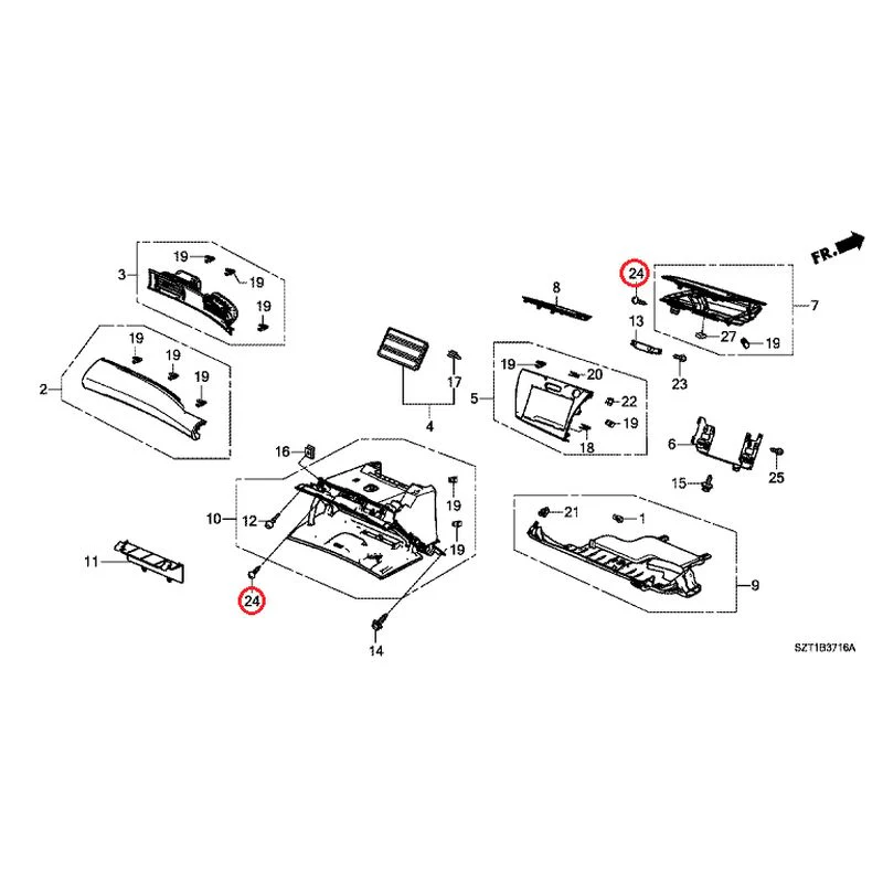 [NEW] JDM HONDA CR-Z ZF1 2012 Instrument panel garnish (passenger side) GENUINE OEM - Image 27