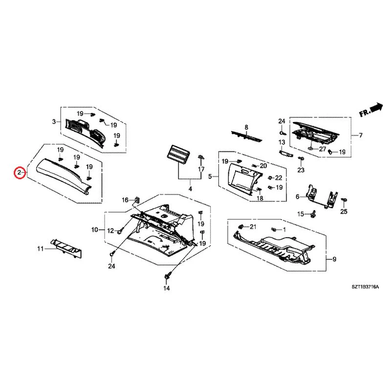 [NEW] JDM HONDA CR-Z ZF1 2012 Instrument panel garnish (passenger side) GENUINE OEM - Image 3