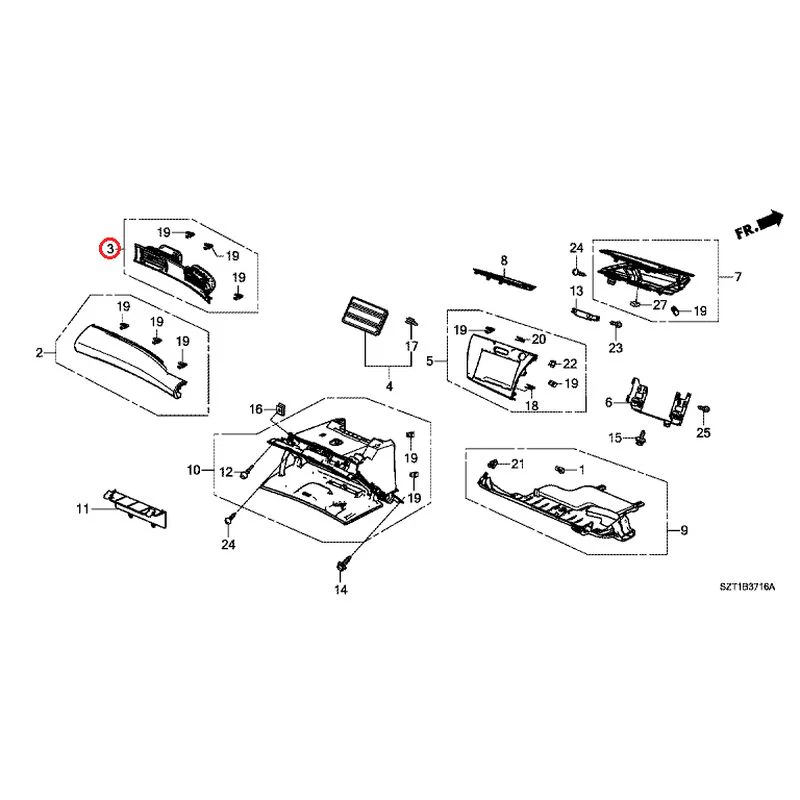 [NEW] JDM HONDA CR-Z ZF1 2012 Instrument panel garnish (passenger side) GENUINE OEM - Image 5