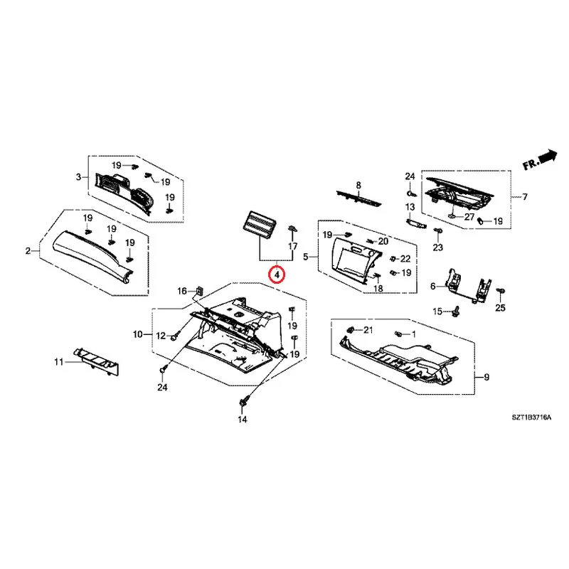 [NEW] JDM HONDA CR-Z ZF1 2012 Instrument panel garnish (passenger side) GENUINE OEM - Image 6